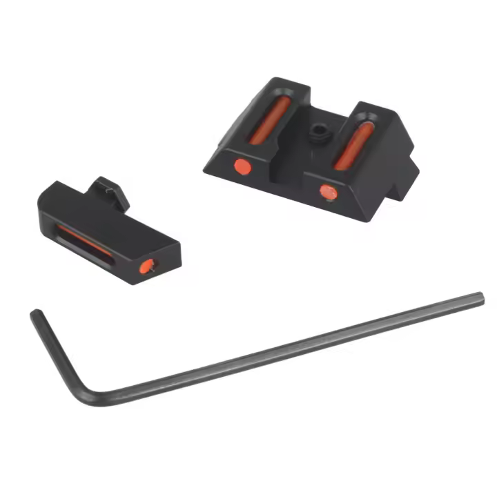 Miras de fibra óptica delanteras y traseras para Glock 17 19 22 23 26 27 34 35 fibra de vidrio de aluminio resistente a enganches ocultos - 1
