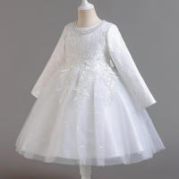 Vestido de actuación de Piano para niña, vestido de princesa de cumpleaños con flores para niña, tul hinchado de alta gama, pasarela - details 11