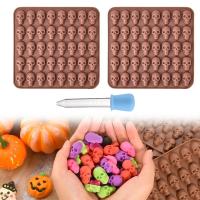 Herramienta para hornear hecha a mano, molde de silicona para pudín de fantasma, bandeja de hielo de caramelo de Calavera, molde de Chocolate de Halloween - details 2