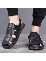 Sandalias de verano 2025 para hombre Auténtica piel, con punta, para exteriores, conducción, antideslizantes, playa, estilo moderno - details 4