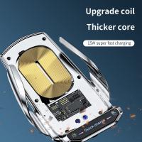 Soporte Móvil para Coche con Carga Inalámbrica Qi de 15W Bloqueo Automático Rápido Ventilación - details 11