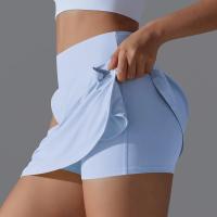 Faldas de tenis falsas de dos piezas con forro y bolsillos para mujer, pantalones cortos deportivos, bloque de sensación cero, ajuste delgado, elásticos, suaves, para yoga - details 21