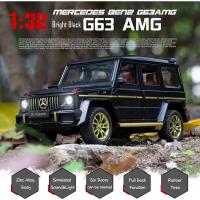 Vehículo de juguete G63 AMG negro coleccionable de aleación, modelo de coche fundido a presión con luces y sonido - details 1