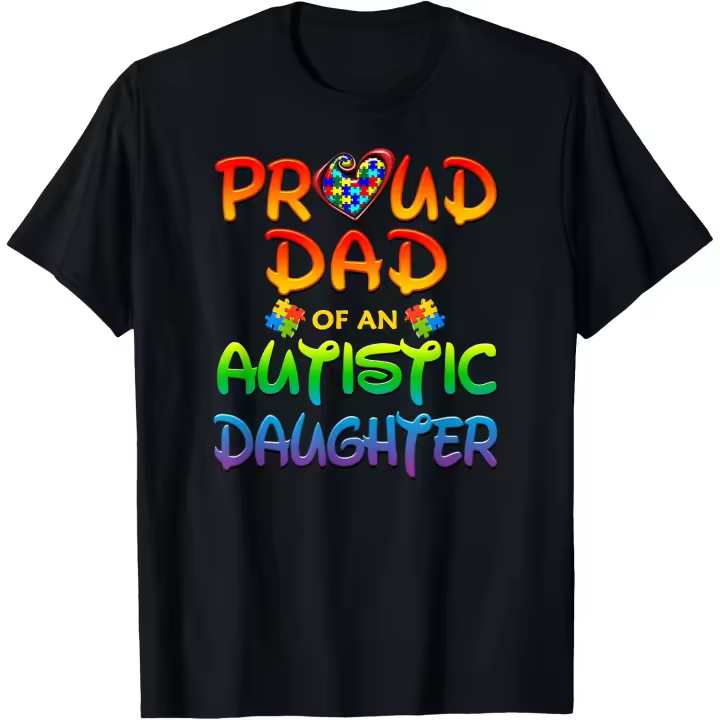 Autiic Awareness Orgulloso Papá De Autista Hija Camiseta Camiseta Hombre - 1
