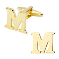 Gemelos de latón pulido a mano para hombre, joyería de alta calidad, chapado en oro, A-Z, 26 letras, moderno, nuevo - details 14