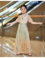 Falda Ma Mian, conjunto Hanfu de verano para niños, disfraz Tang mejorado de estilo chino para niña antigua, novedad de 2025 - details 7