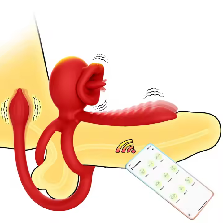 Anillo de pene con vibración inalámbrica Vibrador de doble motor de nueve frecuencias Vibración de dos puntos Eyaculación retardada Erección agrandada Juguete sexual para parejas Anillo para pene Sexy Rose Motor de vibración dual Eyaculación retardada Est - 1