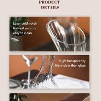 Botella elegante sin plomo en forma de S, vidrio transparente, lata roja, recipiente para jugo, botella de vino - details 12