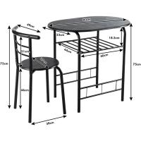 Juego de Mesa de Cocina 3 Piezas para Ahorrar Espacio Mesa de Cocina con Estante y 2 Sillas - details 4