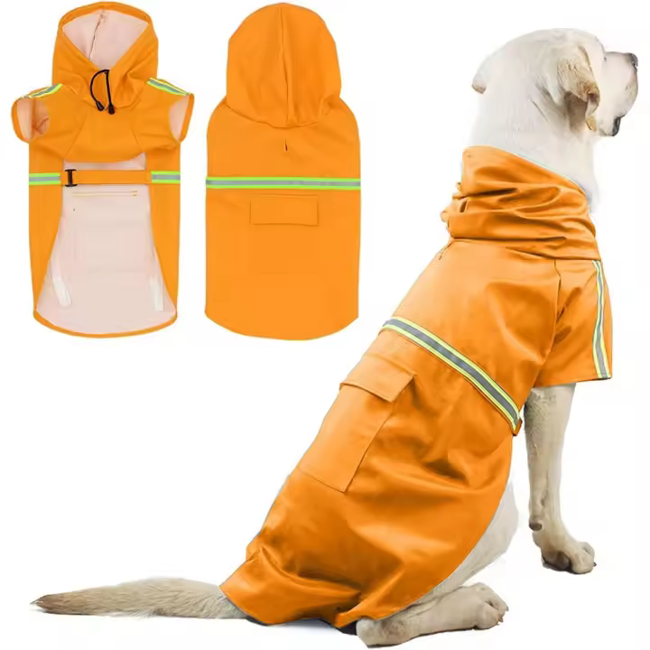 Chubasquero Impermeable para Perros Medianos y Grandes con Capucha,Poncho de Lluvia Impermeable con Agujero para Ar - 1