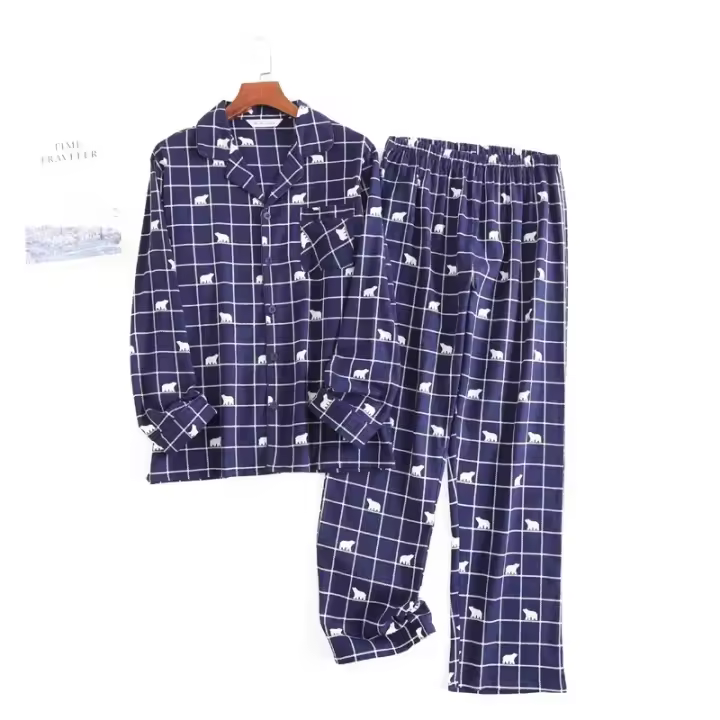 Pieza de hombre t, sartén de manga larga, tres piezas, pijamas, pijamas de hombre eered - 1