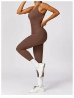 Traje de Yoga sin Costuras Bodysuit de Exercicio Adelgazante Material de Nylon Patrón Sólido - details 16