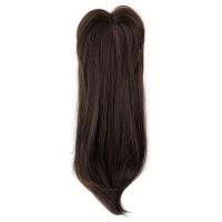 Topper de pelo liso en capas con flequillo, extensiones de cabello sintético con Clip ombré, postizos naturales de 22 pulgadas - details 7