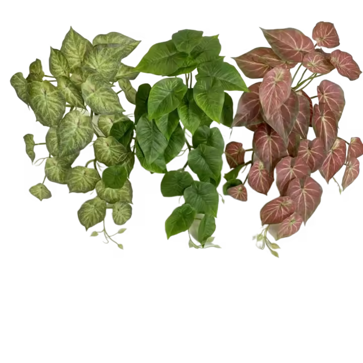 Planta verde Artificial, hojas de plantas verdes, simulación realista de plástico, planta Epipremnum hecha a mano, plantas colgantes falsas de tacto Real - 1