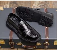 Zapatos de vestir de diseño cruzado para hombre y zapatos casuales de cuero de fibra ultrafina Oxford fáciles de usar más punta redonda nuevo estilo - details 7
