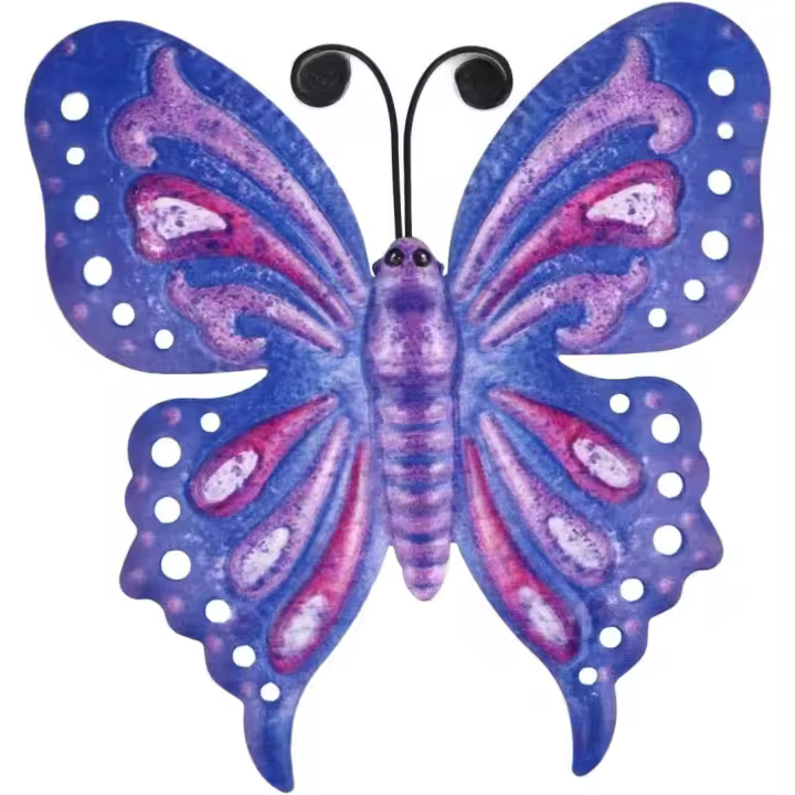 Hierro con patrón de mariposa, decoración artística de pared, estatua ornamental de jardín para F y terraza. - 1