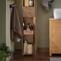 Mueble de Baño de Alto Estante Estanterías con 2 Puertas y Cajón Blanco Tamaño 20x20x180cm - details 35
