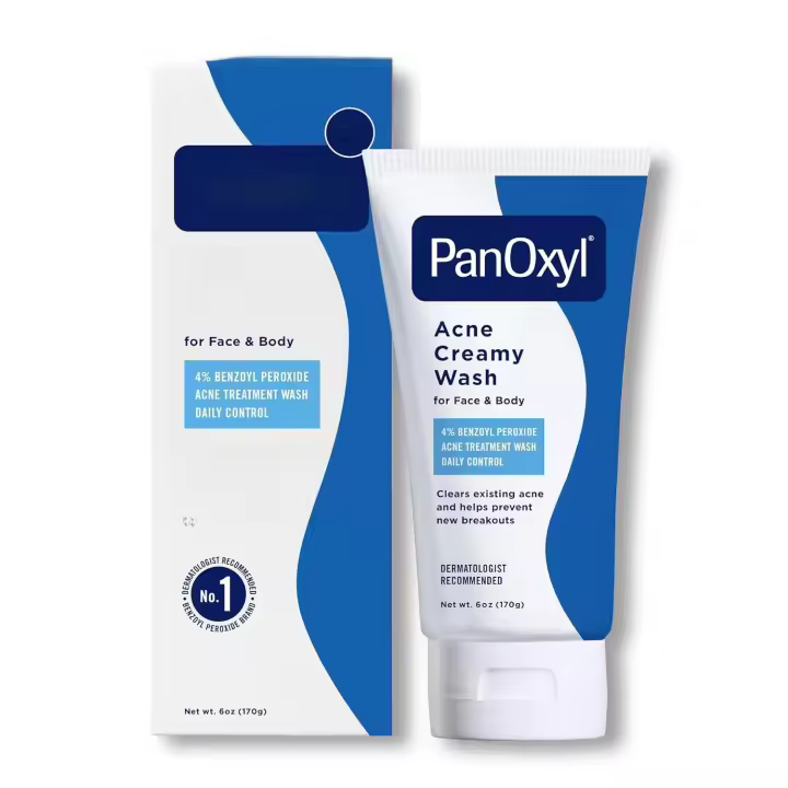 PanOxyl Crema hidratante antimicrobiana para lavado de acné, 4% de peróxido de benzoilo, 6 oz - 1