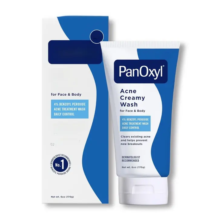 PanOxyl Crema hidratante antimicrobiana para lavado de acné, 4% de peróxido de benzoilo, 6 oz - 1