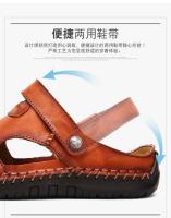 Sandalias de verano para hombre, zapatos informales de cuero genuino para hombre, sandalias de cuero para exteriores para hombre, zapatos de playa, zapatos romanos para hombre - details 6