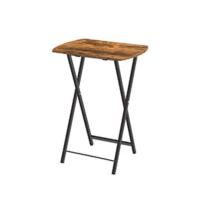 HOOBRO Mesa Auxiliar, Mesita Auxiliar de Sofá con Bandeja Extraíble y Estantes, Mesa con Bandeja para Aperitivos, Estilo Industrial, para Sala de Estar o Dormitorio, Estable, Marrón Vintage EBF45BZ01 - details 10