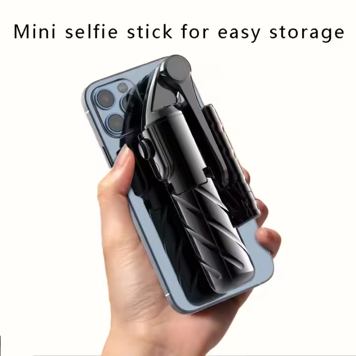 Mini Palillo para Selfies, Trípode para Transmisiones en Vivo, Soporte Plegable y Conveniente, Más Ligero y Pequeño con Control Remoto Inalámbrico, Soporte Antideslizante y Antivibración - 1