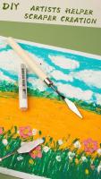 Paleta de Pintura al Óleo Set de 7 Herramientas de Artista Cuchillos de Paleta de Plástico con Mango de Madera Cuchillo de Acero Inoxidable Elástico Ideal para Pintar con Aceite Herramientas de Arte para Niños - details 4