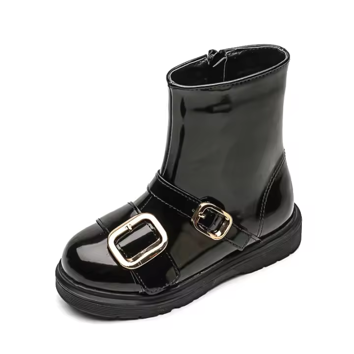 Moda Cinturón Hebilla Niñas Cremallera Lateral Niña Botas para Niños - 1