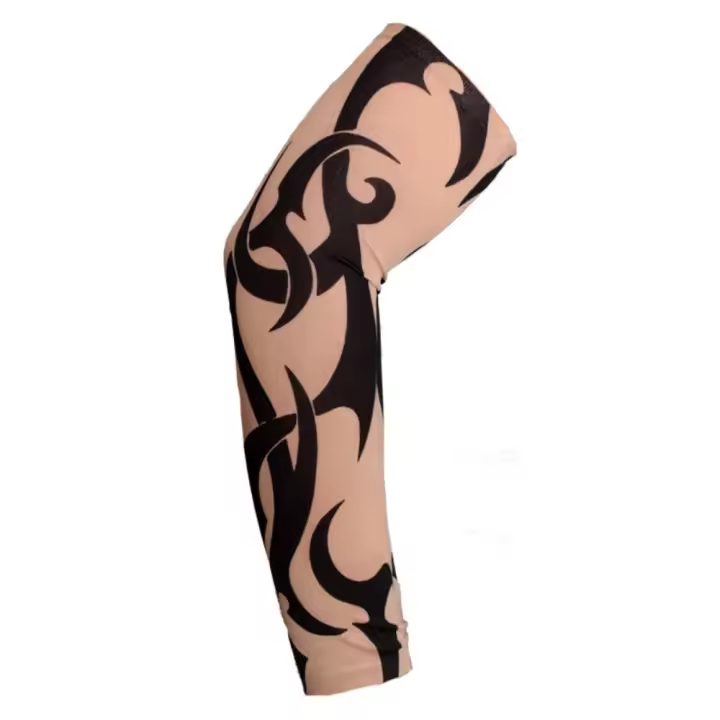 Protección UV para ciclismo, guantes de ciclismo transpirables, manga de tatuaje para brazo de flor, cubierta de protección solar Anti-UV sin costuras - 1