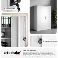 Armario Archivador, Cierre De Seguridad, 4 Alturas, Cajones Ajustables, Mueble Oficina, Acero, Puertas Reforzadas, Limpieza Sencilla, Candado De Seguridad - 140x40x90cm Gris - details 6