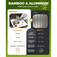 Mesa plegable enrollable de camping de aluminio portátil con bolsa de transporte - Mesa de picnic con soporte de hasta 80 kg - details 20