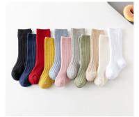 Calcetines hasta la rodilla para bebé, medias de algodón liso a rayas, largo, para niños de 0 a 3 años, 1 par - details 1