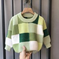 Suéter de punto para niños, suéter de fondo suelto a cuadros de Edición coreana para primavera y otoño, abrigo, suéter de invierno para bebé - details 4