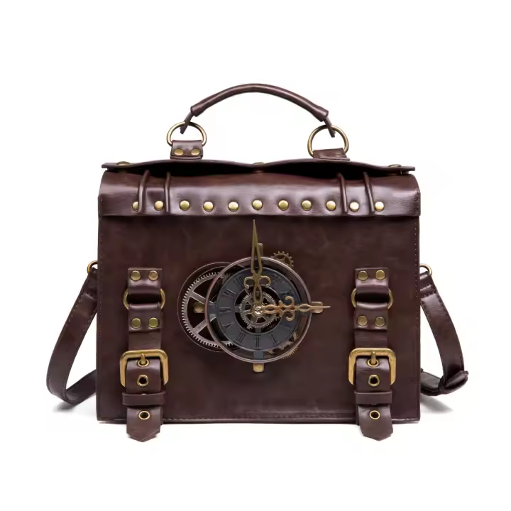 Bolso mujer 2025 nuevo bolso de mujer, estilo punk europeo y americano retro industrial bolso de mensajero de hombro de mujer mochila bolso de hombro. - 1