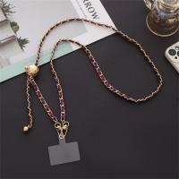 Cadena cruzada antipérdida para teléfono, funda de teléfono de cuero PU con metal, correas ajustables de lujo para colgar del cuello, para chicas y damas - details 12