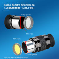 SVBONY SV131 Telescópico Ocular 1.25mm PLOSSL PL Telescópico Astronómico de 4 Elementos con Campo de Visión de 48 Grados Marca Svbony - details 2