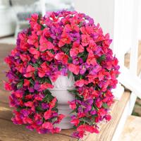 Bougainvillea artificial realista de seda sintética, resistente a los rayos UV, flores artificiales, planta de larga duración, decoración de verano, enredaderas de buganvilla - details 8