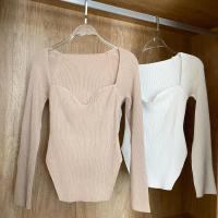 Suéter de Manga Larga con Cuello Cuadrado para Mujer Jersey de Punto para Primavera y Otoño - details 17