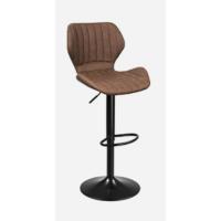 Taburete de Bar Juego de 2, Sillas de Bar Regulables en Altura en Piel Sintética, Taburete de cocina Giratorio en 360 °   con Respaldo y Reposapiés, Acero Cromado, Negro LJB64B - details 5