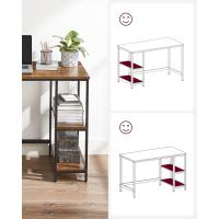 Escritorio con 2 Estantes a la Izquierda o a la Derecha, Mesa de Trabajo, para Salón Oficina, Estructura de Acero, Industrial, Marrón Rústico y Negro Tinta LWD55X - details 19