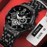 Reloj con calendario de diamantes y esqueleto luminoso para hombre resistente al agua con movimiento - details 7