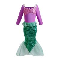 AmyStylish Niñas Princesa Sirena Ariel Cosplay Halloween Fiesta de Cumpleaños Verano Playa Vacaciones Vestido - details 82