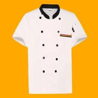 Uniforme de Chef Unisex, camisa de trabajo para restaurante, Cocina, Servicio de panadería, transpirable, manga corta, doble botonadura, chaqueta de Chef, ropa - details 14