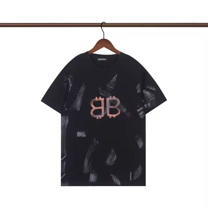 Nueva colección de verano con logotipo impreso frontal, camiseta deportiva de algodón puro con cuello redondo para hombre, camisa informal de estilo básico para pareja - 1