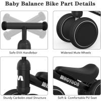 Bicicleta sin pedales para niños a partir de 1 año de equilibrio, juguetes para bebés de 1 año, bicicleta para bebés con 4 ruedas para bebés de 10 a 24 meses, primera bicicleta para niños y niñas como regalo - details 36