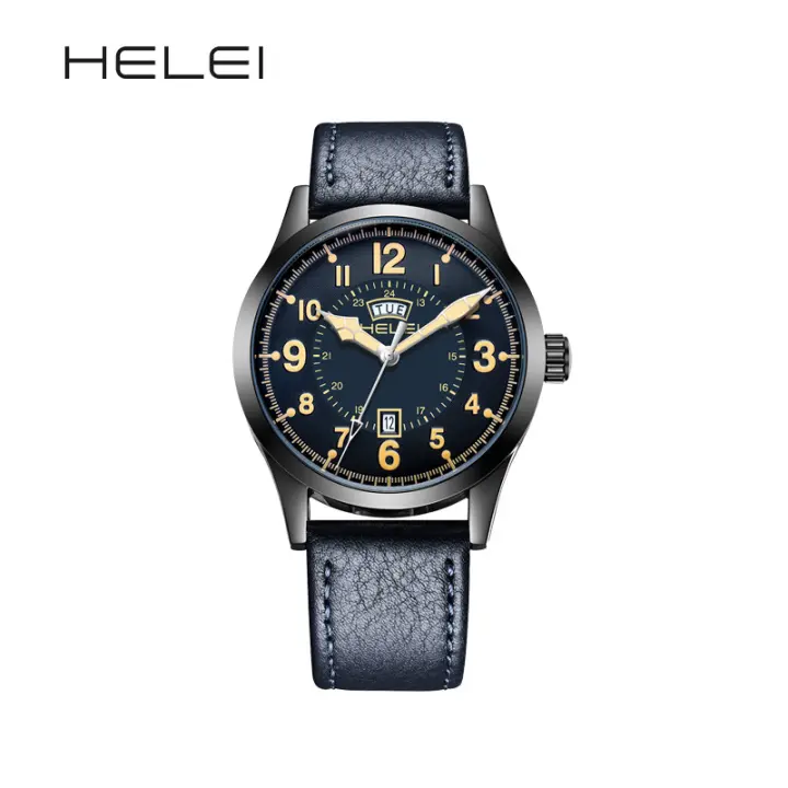 Reloj de cuero impermeable reloj de cuarzo - 1