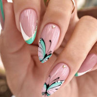 Uñas postizas con patrón de mariposa de espesor moderado, regalo perfecto para amigos - details 7