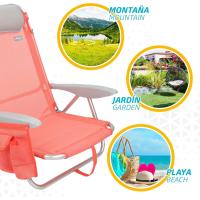 62262 - Pack de 2 sillas plegables multiposición para playa, jardín, terraza o camping beige, Medidas 64x11x64cm, 4 posiciones, con cojín en el cabecero, Incluye asa de transporte, Ibiza X2 - details 27