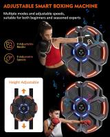 Music Boxing Machine Adulto - 9 Modos de Velocidad Boxeador de Pared Musical con Guantes De Boxeo - Maquina Musica Boxeo con Bluetooth y Recuento Inteligente y Luces al Ritmo de la Música - details 1