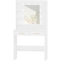 Tocador de Maquillaje con Espejo y Luz LED Estilo Morno para Dormitorio Salón 40x80x149cm - details 7